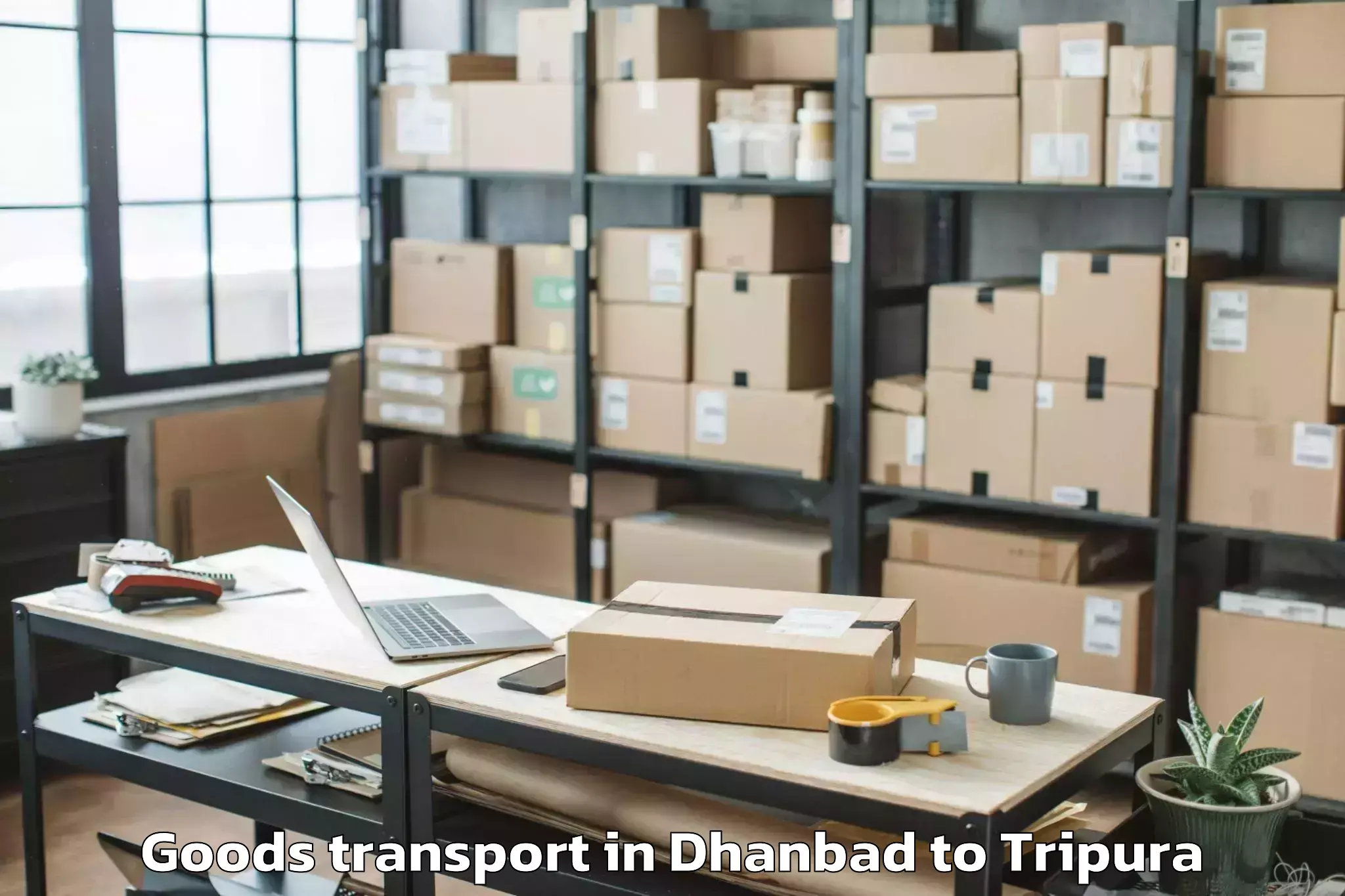 Dhanbad to Gournagar Goods Transport Booking